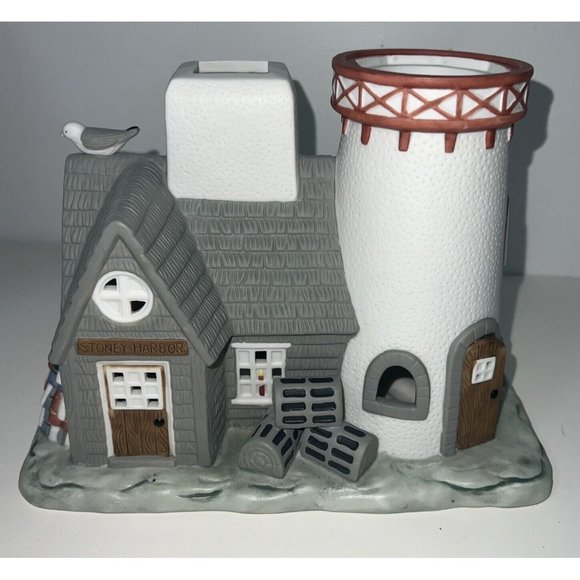 Partylite Stoney Harbor Lighthouse Tea Light Cottage House Ceramic Coastal Beach - Picture 2 of 6